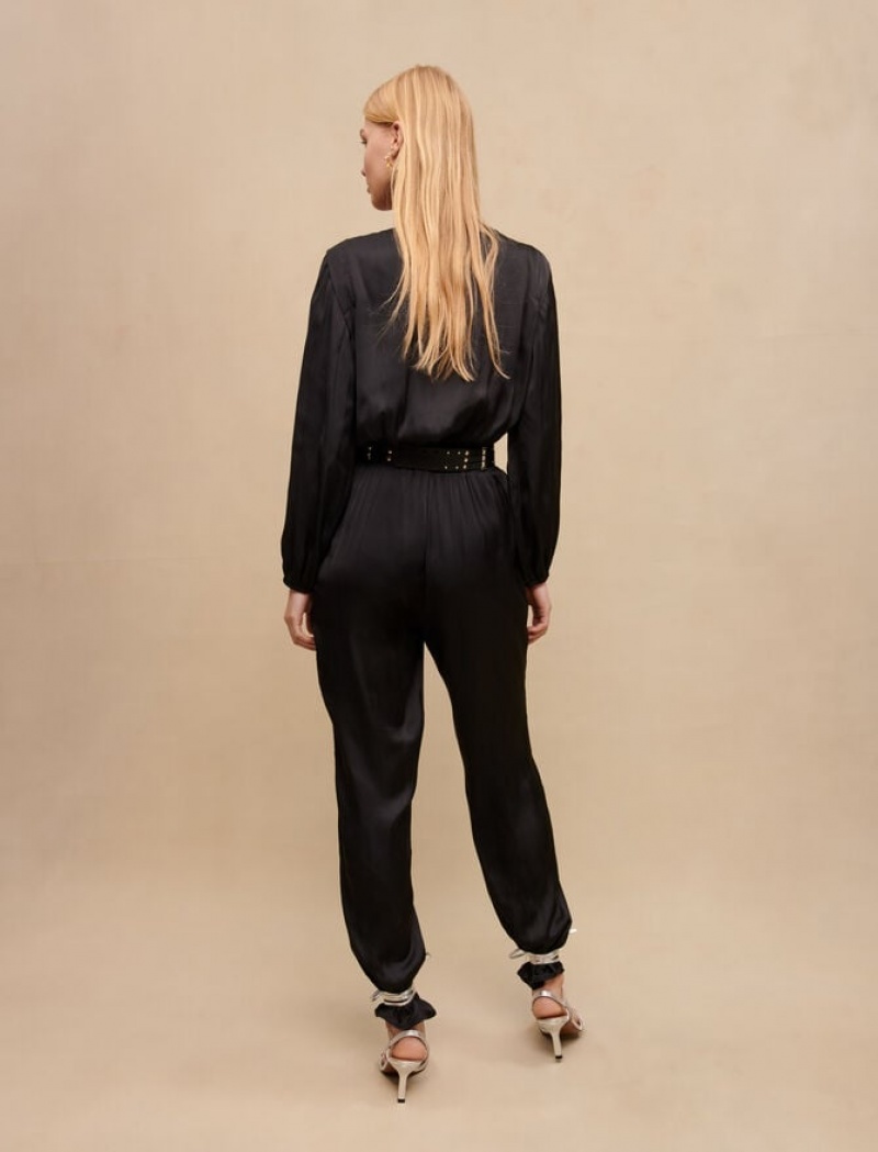 Maje Long Cinched Jumpsuit Dames Zwart | CRYZKVQ-82